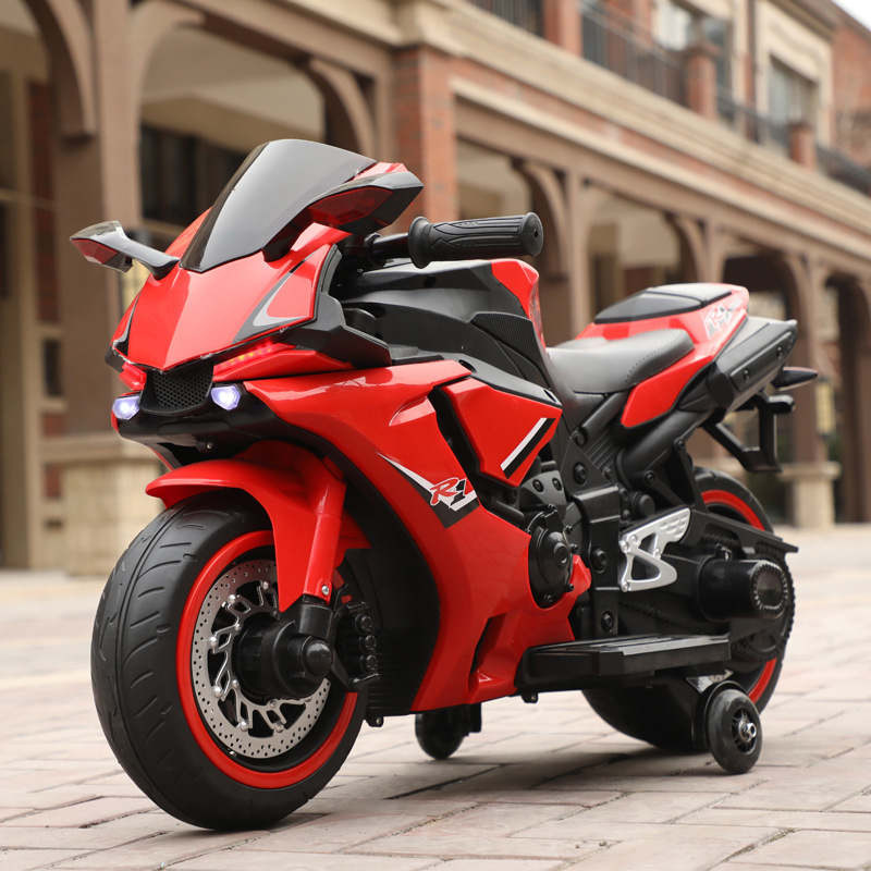 Motocicleta eléctrica para niños de 3 - 7 - 10 años de edad, ruedas grandes y brillantes, nueva motocicleta recargable de dos ruedas para bebés