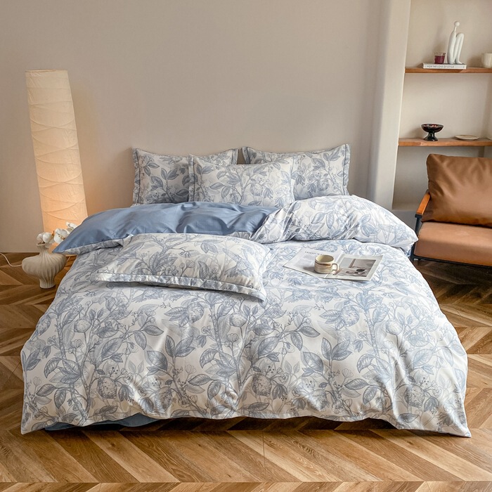 Manufacturer Wholesale Pure Cotton Brushed Four-Piece Bedding Set for Autumn and Winter, Thickened and Warm, Printed, Simple 4-Piece Bedding Set