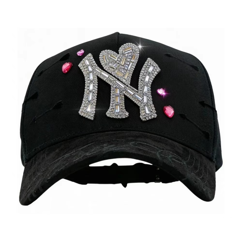 Nuevo Meike Duo Dandy bordado ajustable gorra de boca de pato borde curvo gorra de béisbol con diamantes barba tío