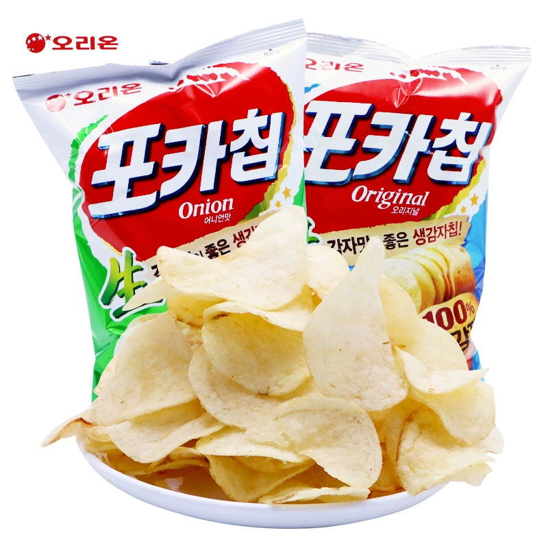 Южная Корея импортировался продукт Liyou Orion сушка из картофеля 66 г с вкусом сырого лука, воздушная закуска картофельные чипсы оптом