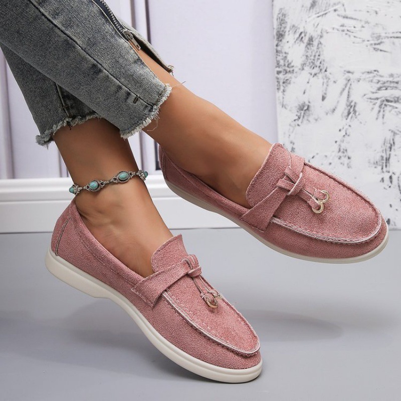 One Pedal High-grade Lefu Single Shoes Women's 2025 New European and American Foreign Trade plus size Chanel Style Women's Single Shoes One Pedal High-grade Lefu Single Shoes Women's 2025 New European and American Foreign Trade plus size Chanel Style Women's Single Shoes