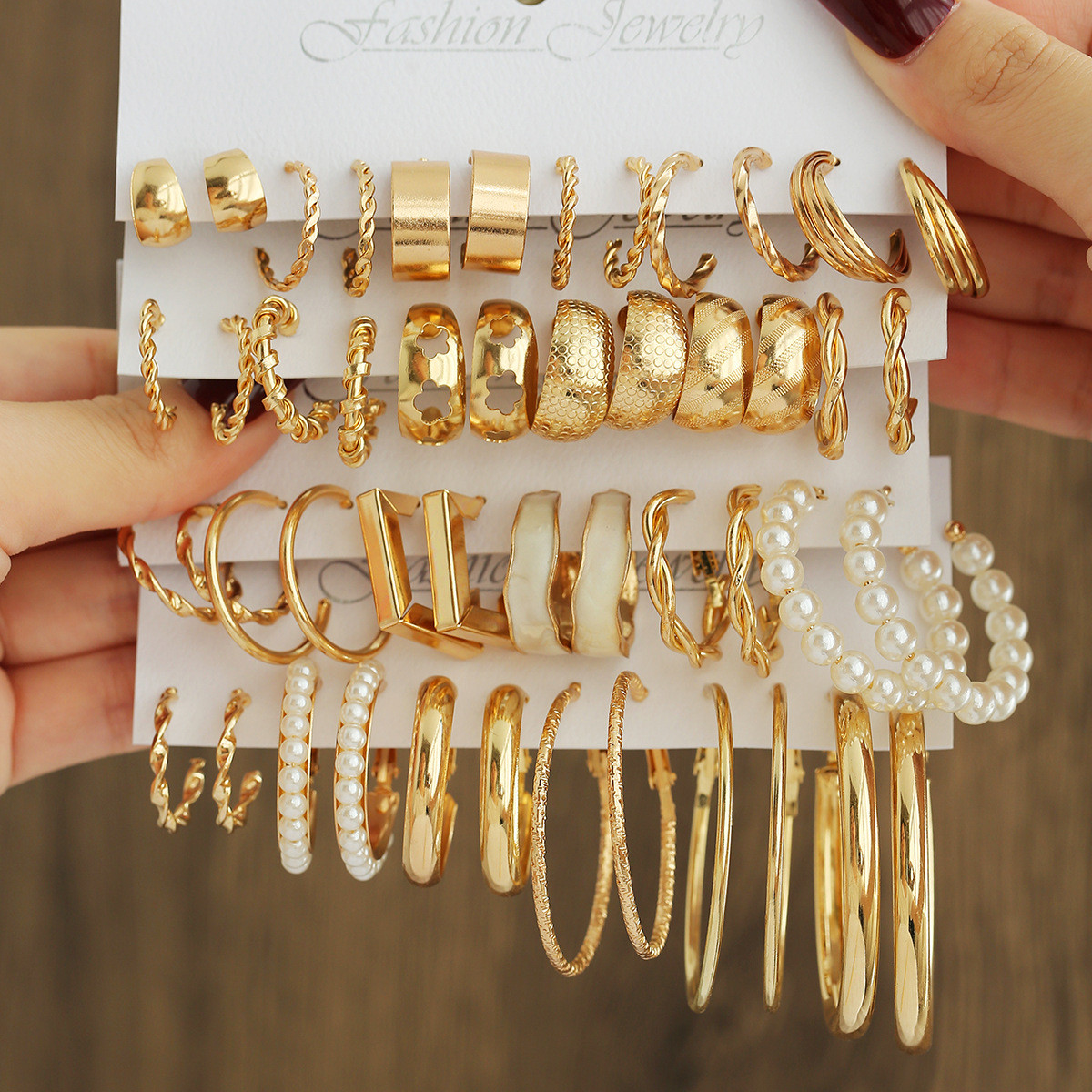 Square geometric retro earrings