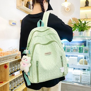 Wholesale Korean Style Fresh Student Schoolbag Simple Large Capacity Lightweight Women's Backpack Casual Travel Simple Backpack