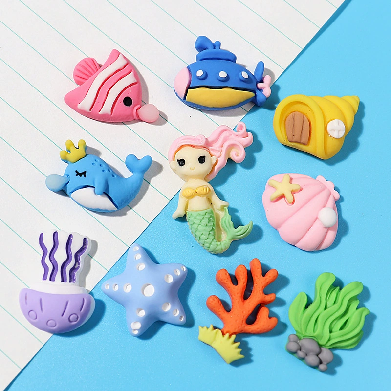 Морская русалка водоросли ракушка ракушка звезда риф аксессуары Diy handmade крем клей корпус телефона материал