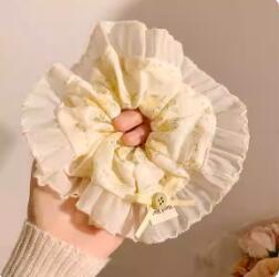 少女甜美蝴蝶结纽扣碎花大肠发圈大号方巾发绳小清新女扎马尾发绳|undefined