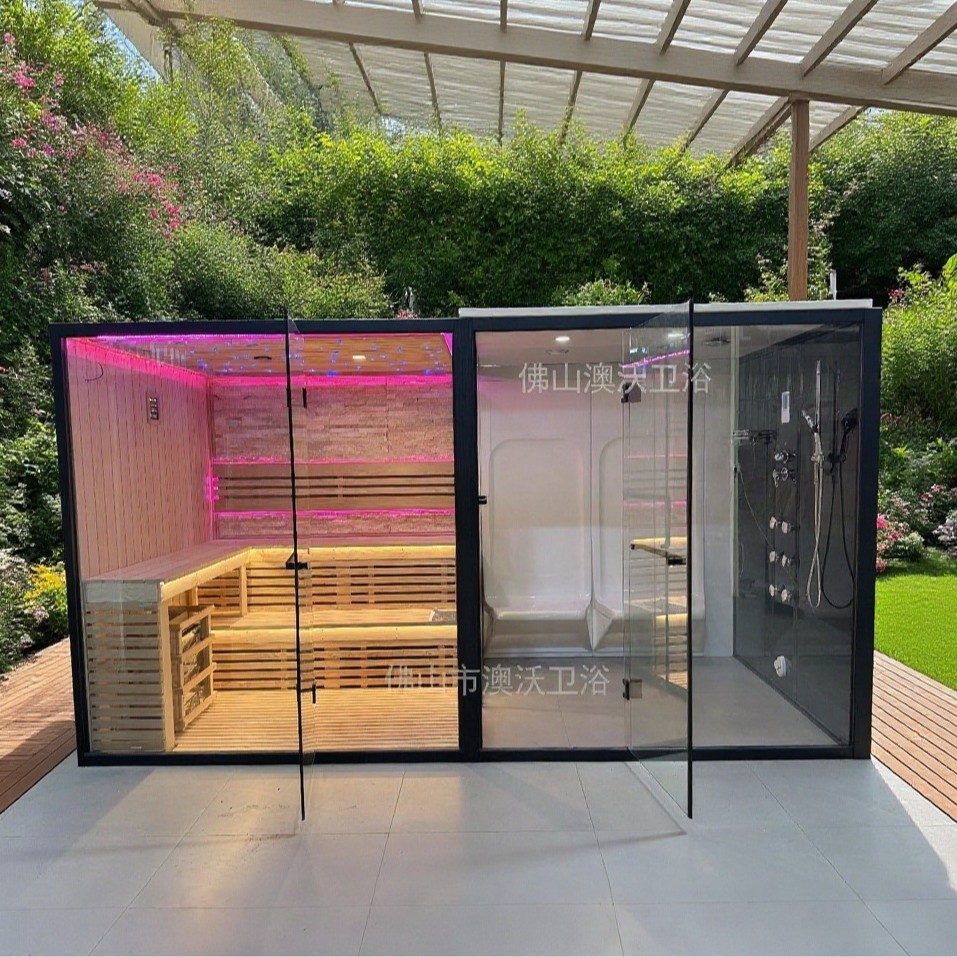Fabricantes de suministro de casa club de la familia toda la sala de ducha de vapor seco sala de vapor húmedo separación de secos y húmedo una ducha de vapor