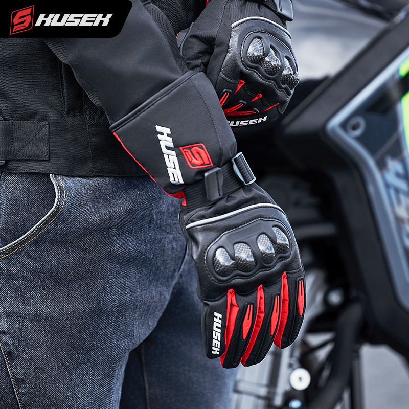 Guantes de motocicleta KUSEK para equipos de carreras de motocicleta al aire libre Guantes de invierno a prueba de caídas y frío