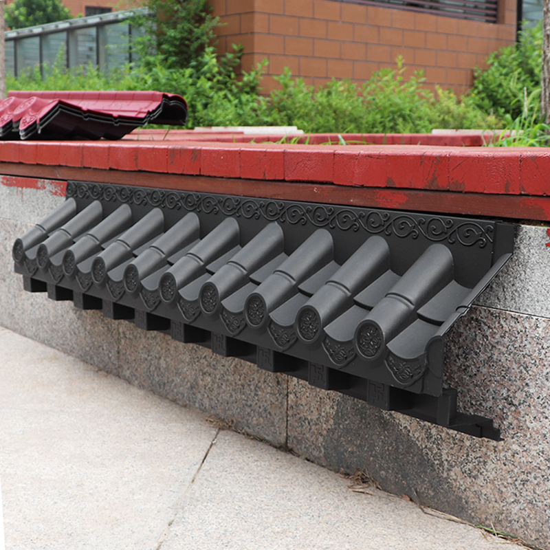 梦古小号免架子瓦26cm立体仿古中式一体复古塑料装饰屋檐树脂瓦片