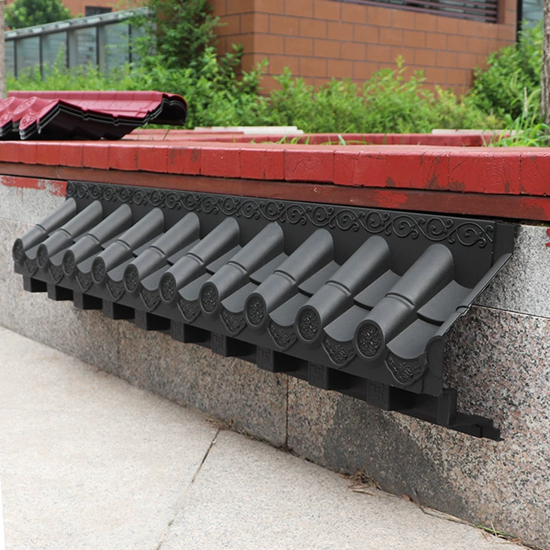 Антикварная декоративная черепица для крыши 26 см, трехмерная ретро-китайская интегрированная пластиковая декоративная черепица для карниза из смолы.