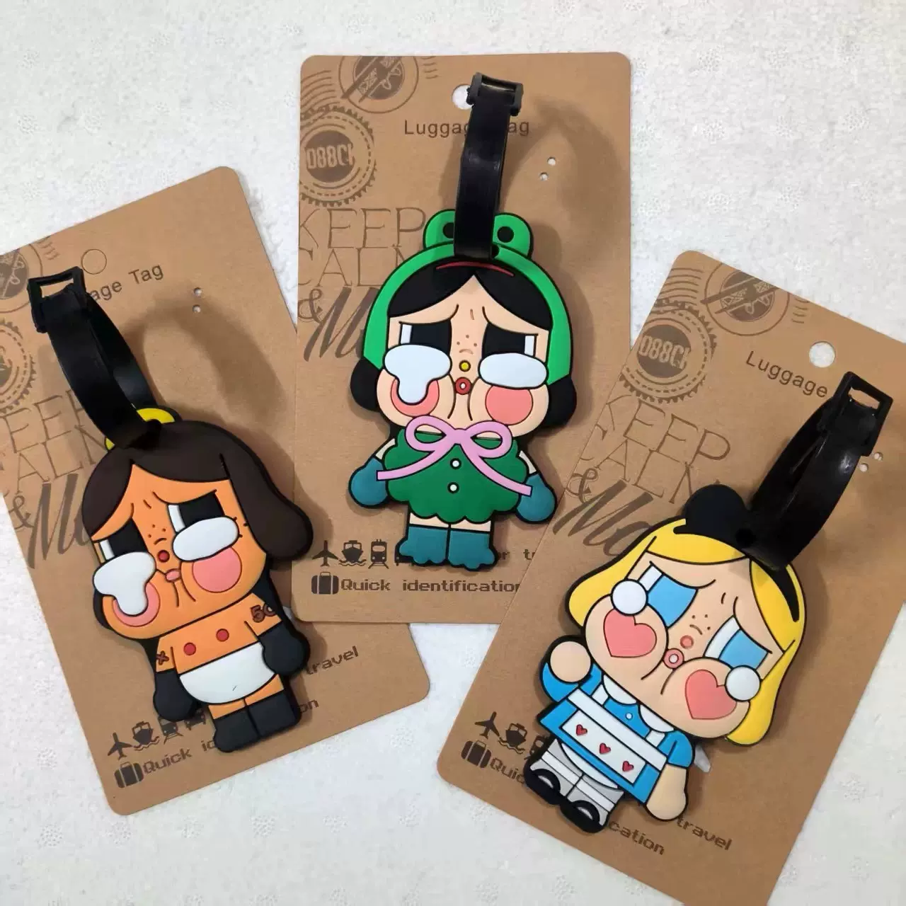 Crybaby哭娃行李牌 卡通趣味搞怪行李箱包托运识别吊牌潮流小挂饰