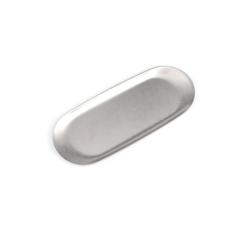 Bandeja de metal Sala de estar Disco ovalado Mesa de almacenamiento de joyas Bandeja de almacenamiento Plato de acero inoxidable Herramienta de vela