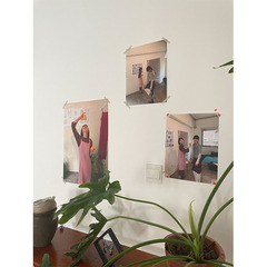 [穿搭花絮]ins韓風設計師粉色系多尺寸組合牆貼掛畫芯裝