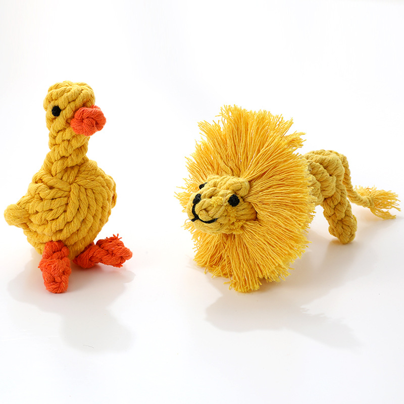 Juguete de perro de cuerda de algodón al por mayor de cuero Taobao animal en forma de nudo de juguete tejido hueso resistente a la mordedura de perro de juguete