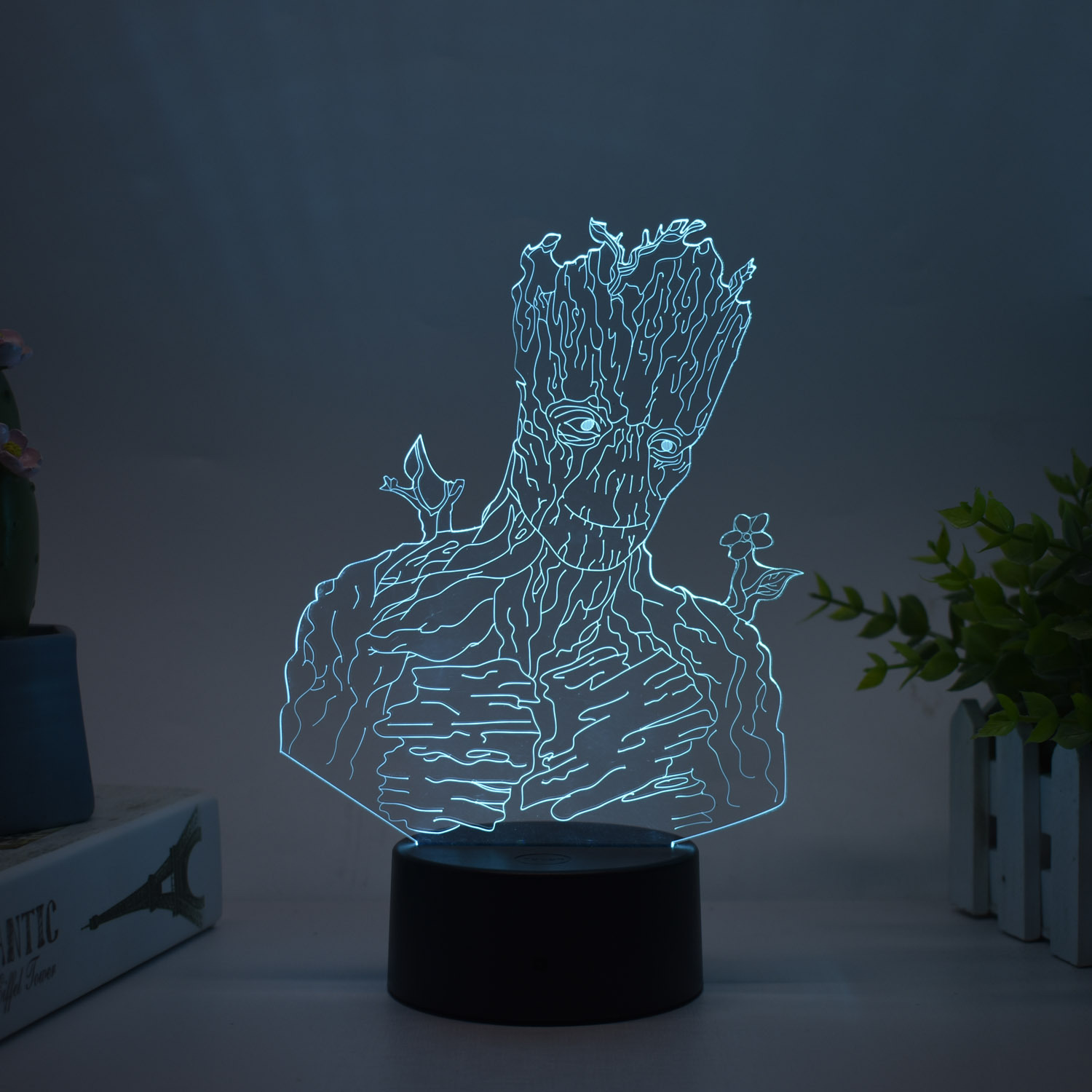 Transfronteriza serie de superhéroes Spider-Man Iron Man periférico 3D luz de la noche luz creativa pintura decoración adornos hechos a mano