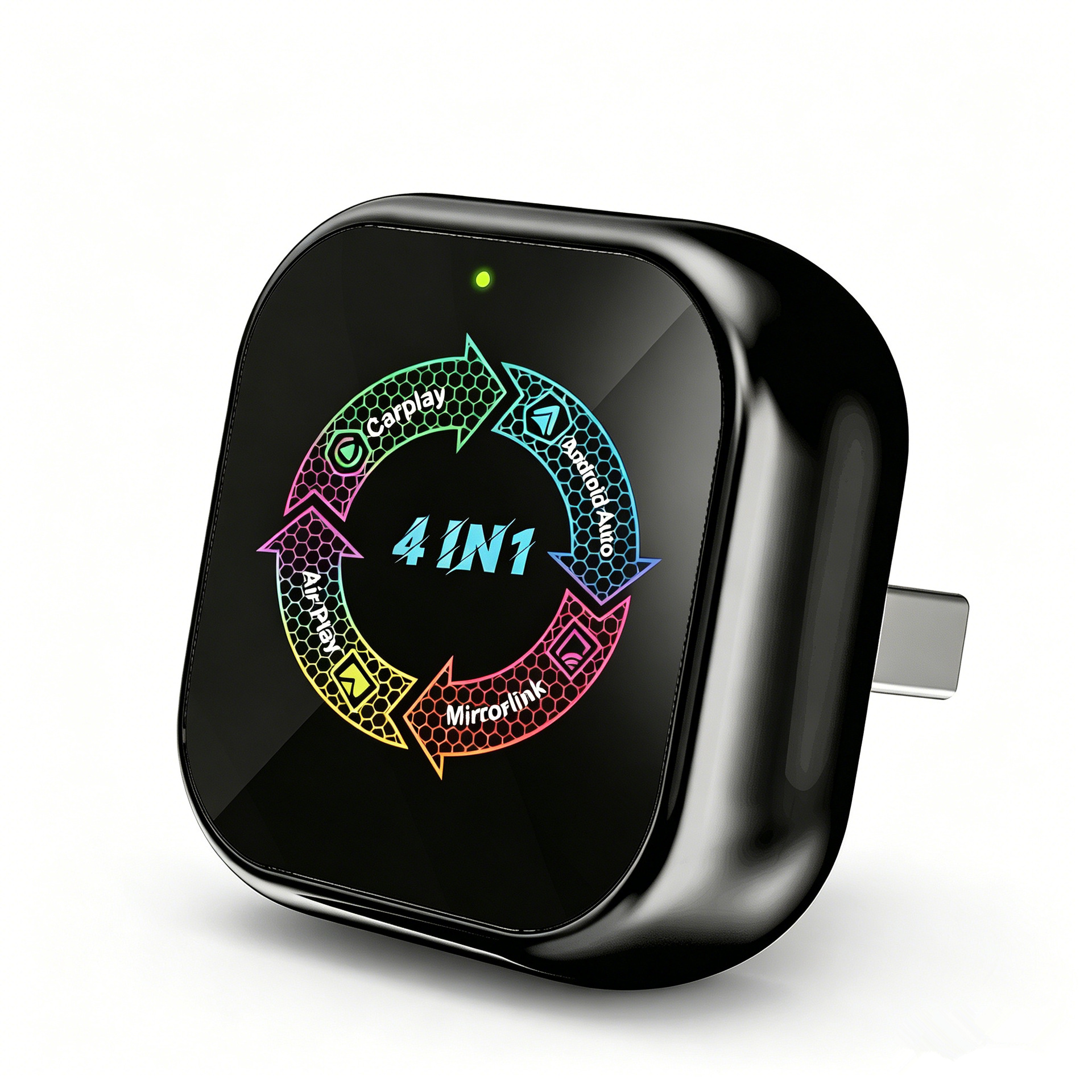 Supports converting the original car's wired CarPlay to wireless, a four-in-one box for Android and Apple video screen mirroring connection