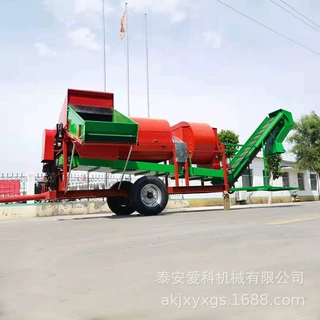 清远干湿两用花生摘果机拖拉机牵引式花生打果机装袋款花生采摘机