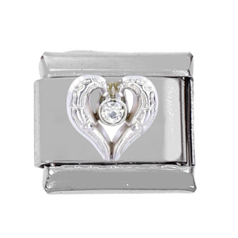 1 Piece 304 Stainless Steel Zircon Heart Shape Polished Bracelet Module display picture 3