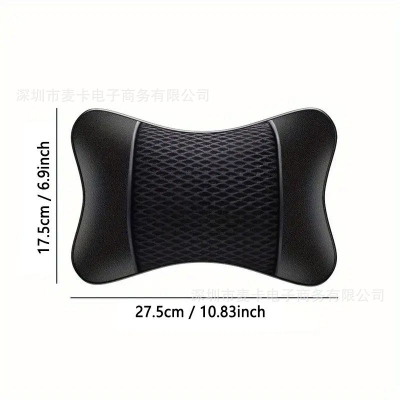 Car Headrest, Car Neck Pillow, Full Leather Polyester Mesh, High Elastic Independent Pillow Core, Breathable Seat Pillow