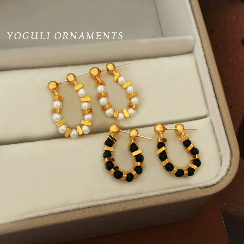 Медная позолота True Gold S925 серебряная игла порт времени вышедшая из серебра - бусины в виде небного драгоценности, персонализированные висячие серьги 2090