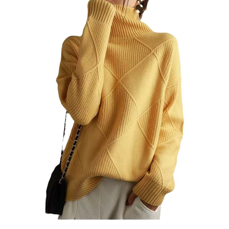 SY612 # Трансграничная тенденция внешней торговли, мода, высокая l, алмазная клетчатая текстура, гладкий однотонный пуловер
