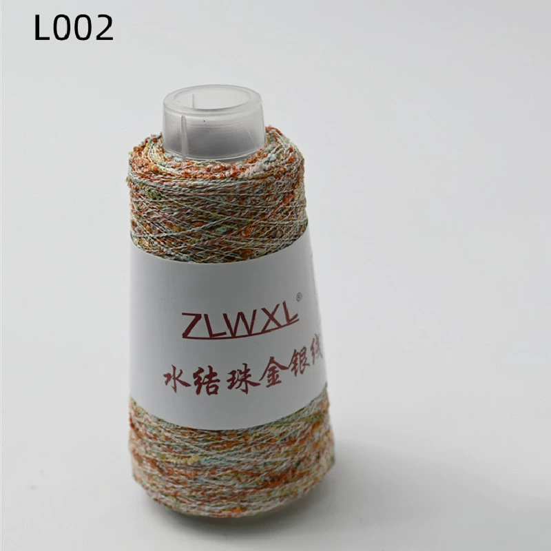 Woven silk threads handmade, 50 gram, gold and silver