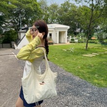 海盐奶雾软萌风卡通狗刺绣托特包女极简轻氧感日常百搭通勤斜挎包