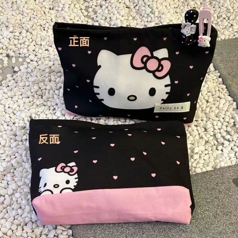 Fairy zz & Original Sweetheart Hello Kitty Portable Large Capacity Toiletries and Cosmetic Bag Hand-held Out Liner Coin Purse