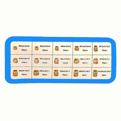 Cross-border E-commerce Bestselling 220pcs Boxed Copper Nuts Double-Sided Stripped Tin Copper Nuts Hot Melt Rolling Knurling Nuts