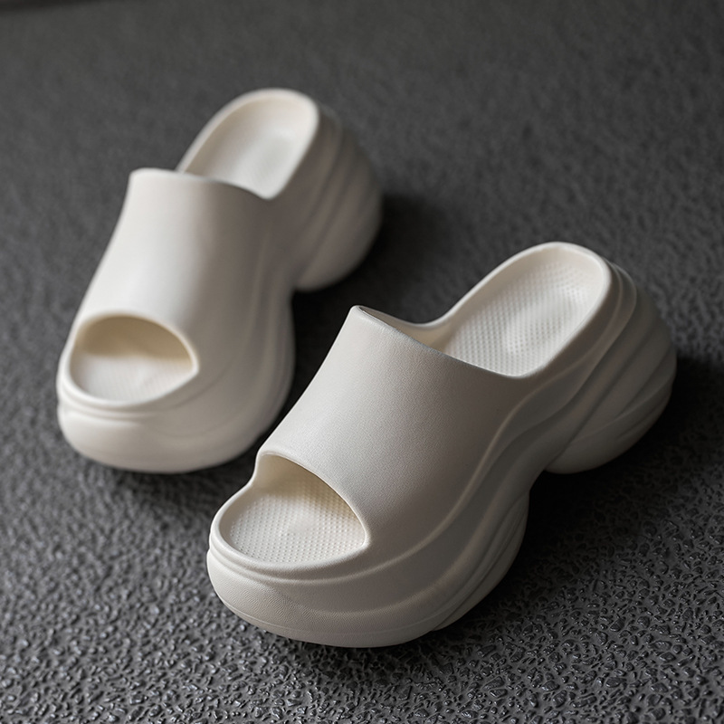 8cm Thick-soled Height-increasing Slippers EVA Women's Outfit Non-slip Slippers Summer Indoor Bathroom Breathable Sandals