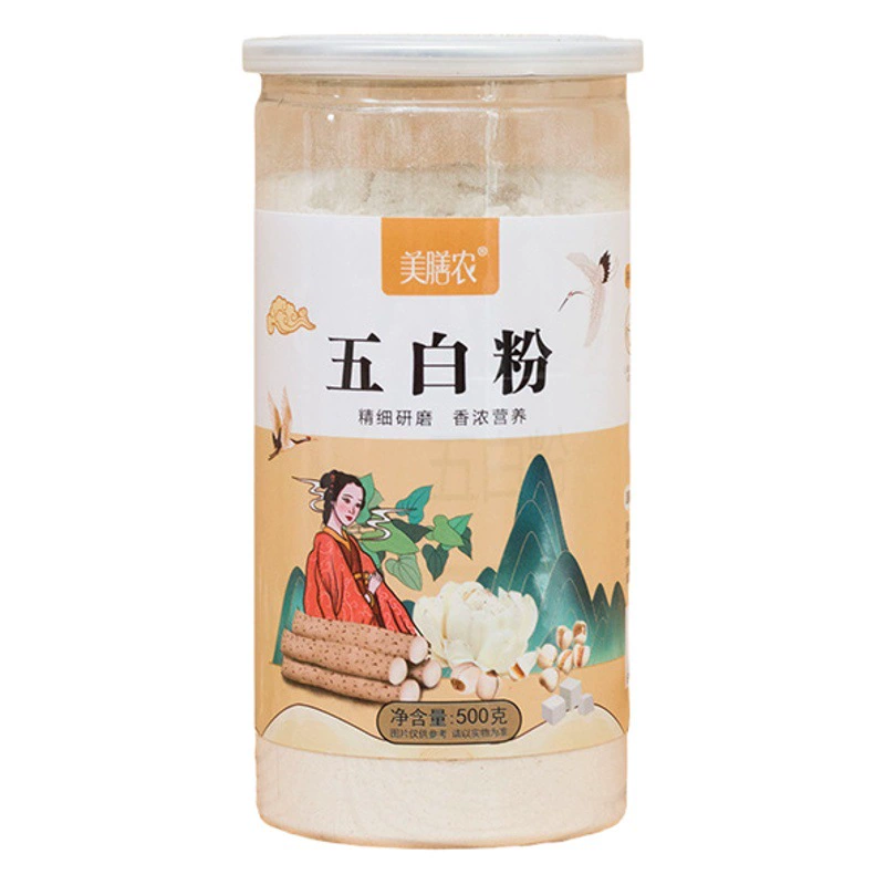 Пять белых порошков семян лотоса семена Горгона Ям Пория Лилия диетический зерновой порошок зерновые зерна питание еда заменяющий порошок