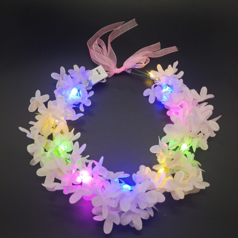 Guirnaldas luminosas transfronterizas Hawaian Hairband Scenic Spot Night Market Plaza mejor vendida transfronterizas Fabricantes de anillos al por mayor