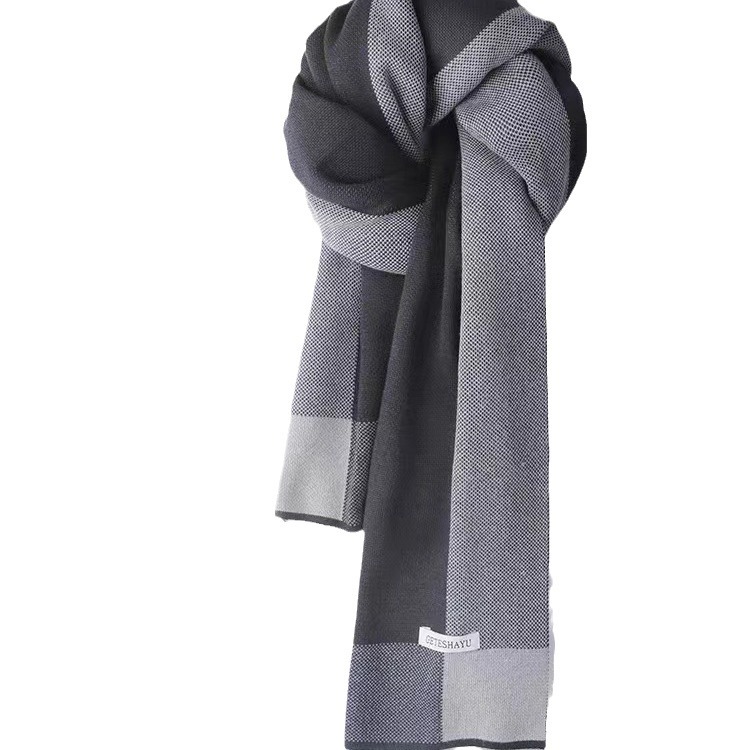 New Men's scarf winter warm cashmere scarf men's Korean style scarf Plaid men's scarf factory direct sales
