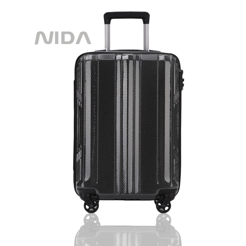 초경량 새로운 폴리 카본 알루미늄 섬유 수하물 음소거 유니버설 휠 트롤리 케이스 등록 위탁 여행 가방 남성과 여성