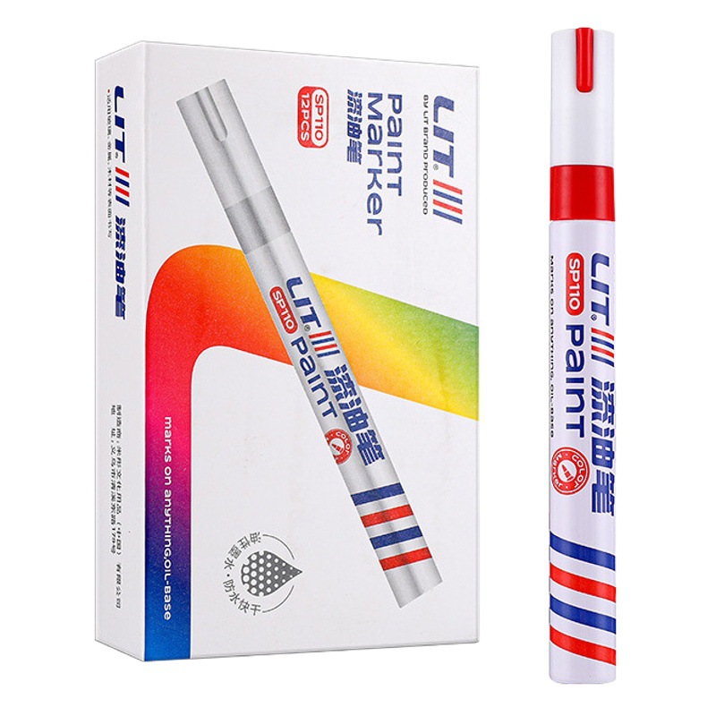 Pluma de pintura al por mayor SP110 fuego pintura pluma de cristal de metal Pluma de Oro de la pintura del coche pluma impermeable industrial rotulador