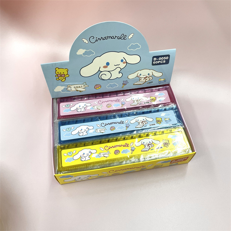마녀사냥단 자 창의 아크릴 투명 15cm 물결자 학생용 직선자