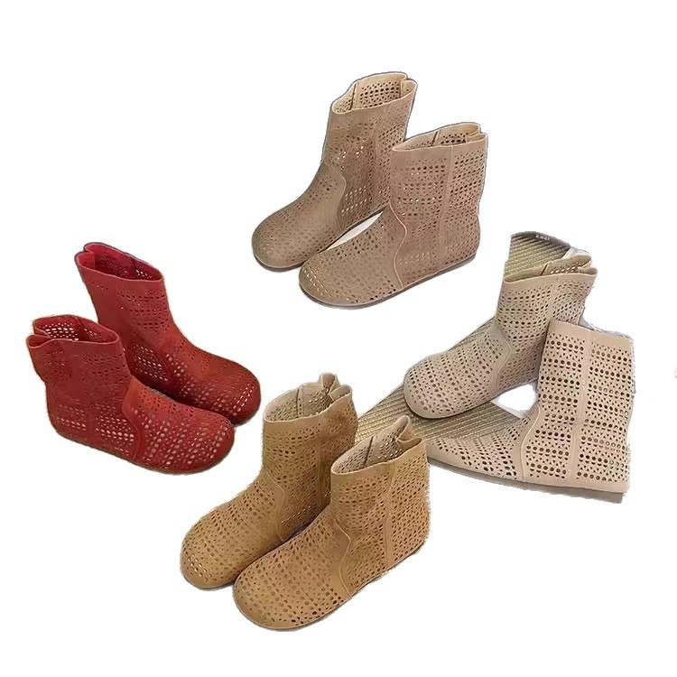 Fuego explosivo cómodo ventilador plano hueco botas Martin para mujeres red 2026 nuevo ventilador versátil agujero botas cortas zapatos individuales