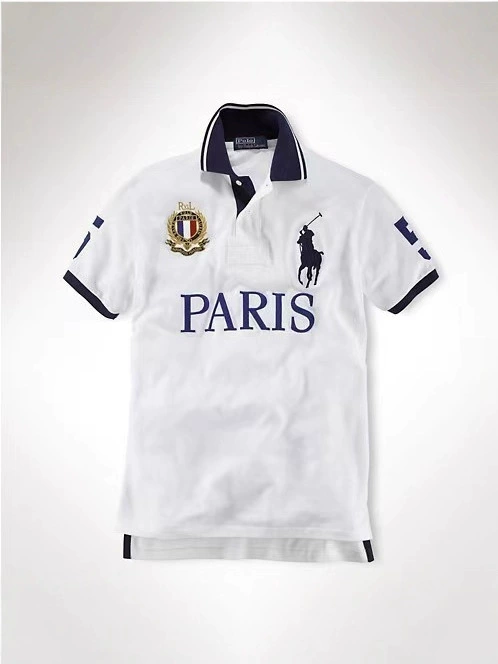 Polo, with short sleeve, with embroidery, plus size