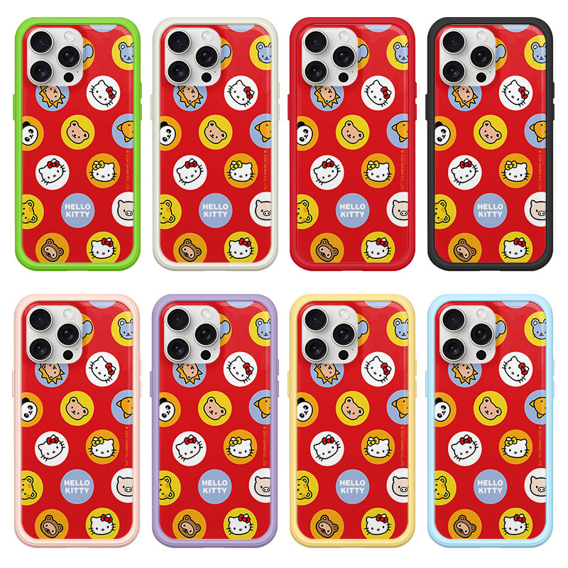 Rhino Shield Magnetic Iphone16Pro Max Mobile Phone Case Back Panel Two-In-One 15Pro Cartoon 14 Collection Red