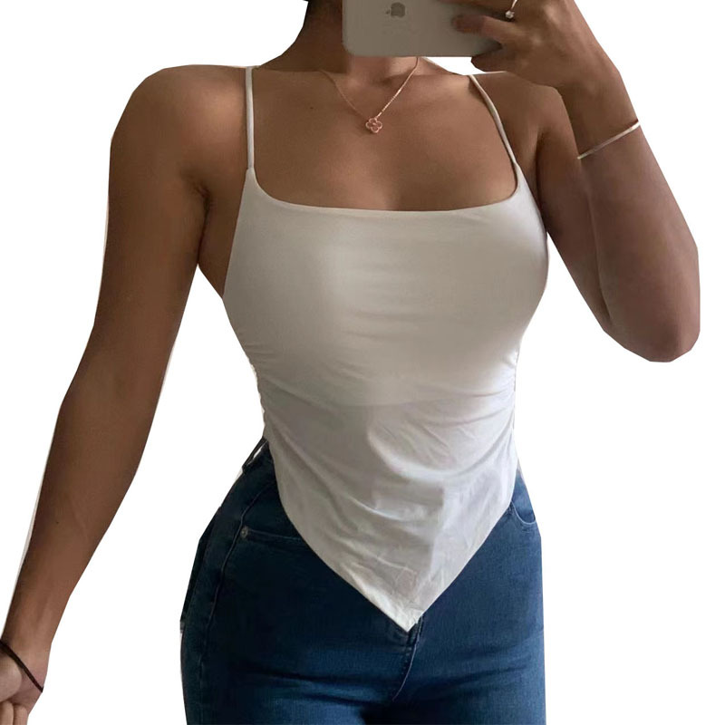 Foreign Trade Vest Women's Irregular Chest Pad Quick-drying High-elasticity Sports Fitness Dance Training Yoga Sling Top