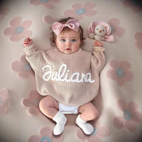 Etsy handmade sweater with name embroidery for children, exclusive category for independent station DIY.