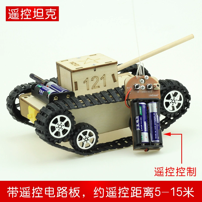 Electric wooden tank, constructor, teaching aids, set handmade for students for experiments, mini experiment, science