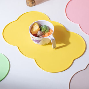 Macaron Nordic style silicone placemat non-slip, waterproof, oil-proof, wash-free coffee table mat, insulated table mat, cup mat