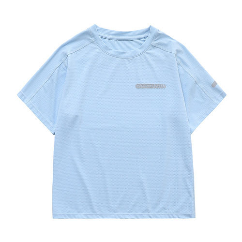 Children's Quick-Dry Mesh Short-Sleeve T-Shirt for Boys, Qingdao Senshang Factory Panda Class Brand Children's Mesh Top