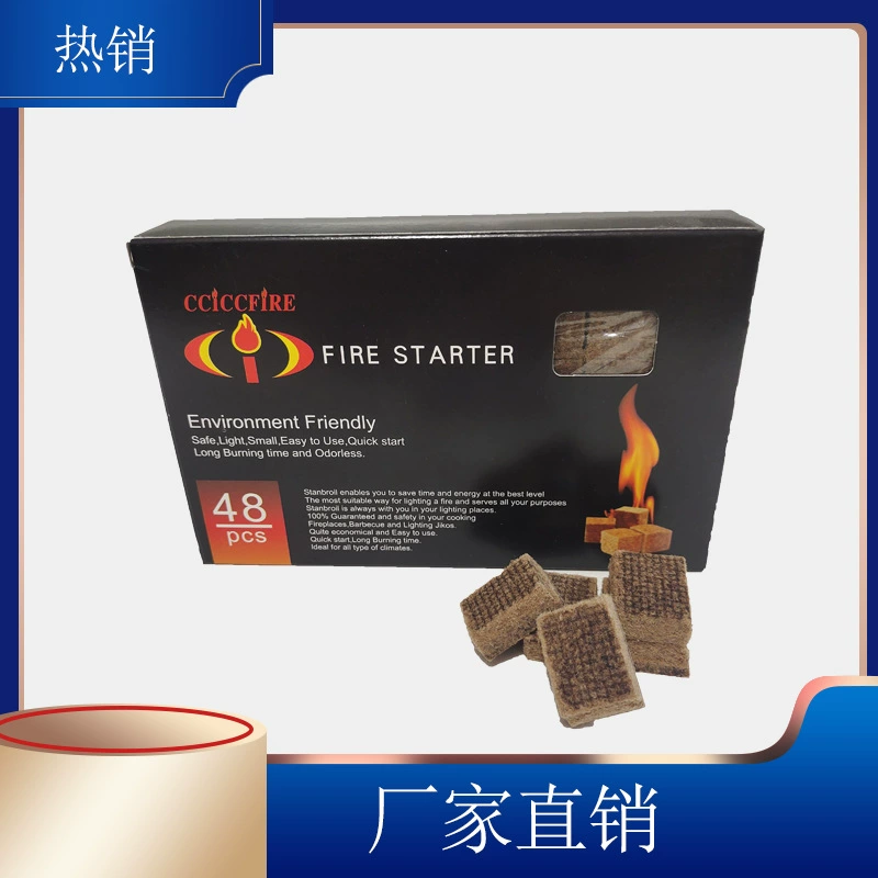 Открытый барбекю уголь розжига палка камин печь аксессуары Твердые 48 сеток/коробка воск деревянная полоса
