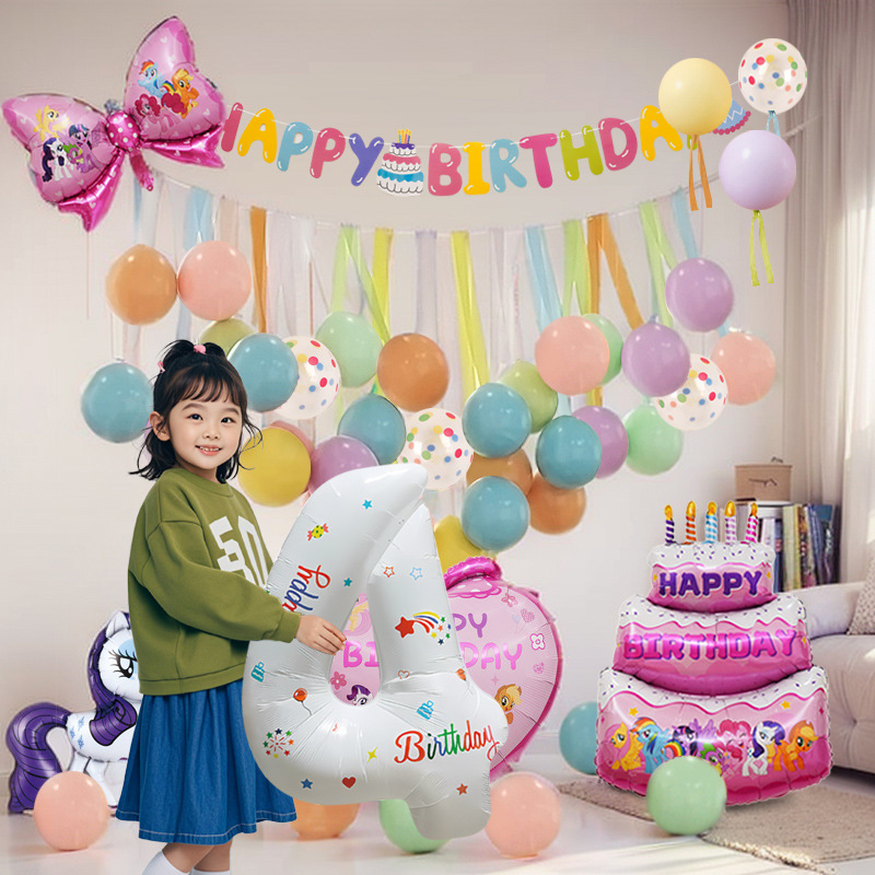 Decoraciones de fiesta de cumpleaños con tema de Kulomi, escenario de fondo de pared de globo, diseño de chicas, sensación ritual, chicas rosa