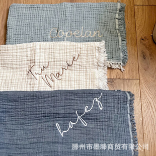 Custom Text Embroidery Baby Name Wrap Blanket Gift Newborn Wrap Receiving Blanket Baby Stroller Cover Blanket