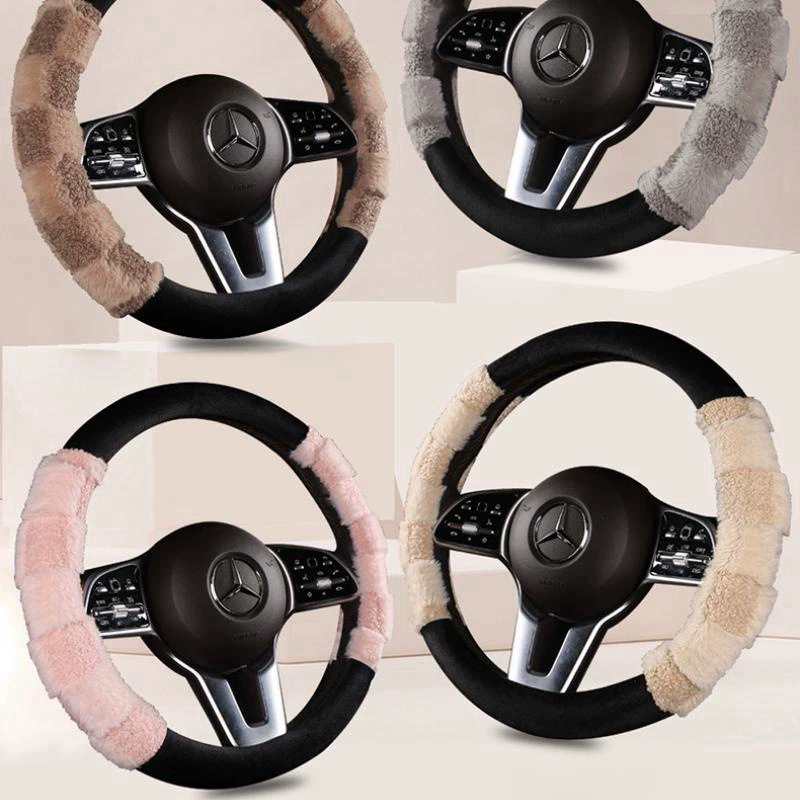Зимняя теплая овечья шерсть с коротким плюшевым автомобильным рулевым рукавом круглый тип D новой энергии трамвай универсал