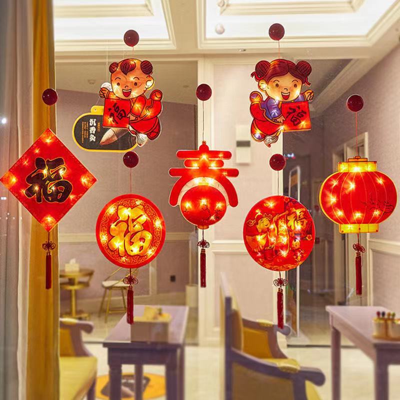 Festival de Año Nuevo decoración ventana