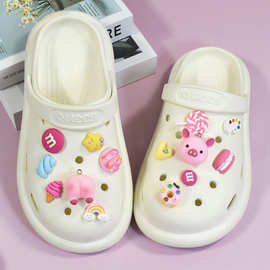 铂佳 卡通小粉猪洞洞鞋diy装饰鞋花立体可爱猪头猪屁股鞋扣可拆卸