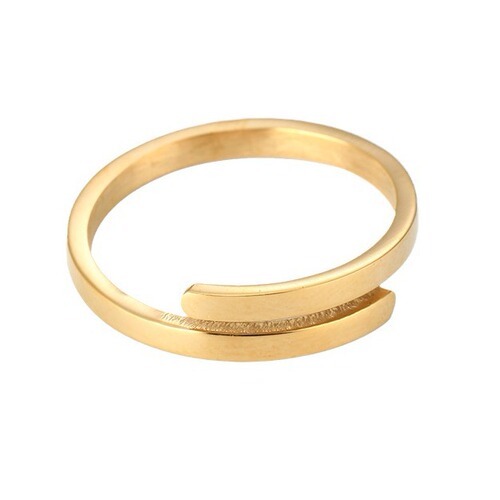 Temperament women's cross ring mom Mother's Day gift open ring smooth engravable stainless steel jewelry